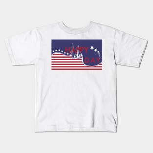 Happy Labor Day with USA Flag Illustration Kids T-Shirt